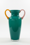 Teal Glass Amphora Vase