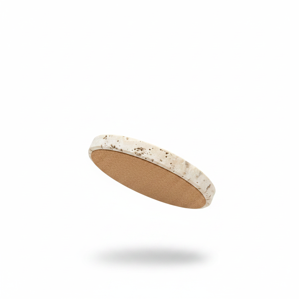 Natural Travertine Stone Coasters – Round Set of 4