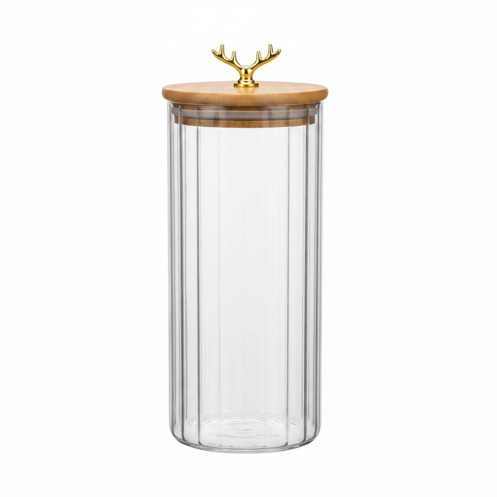 Three-Piece Diamond Storage Tank Glass Jar Set
