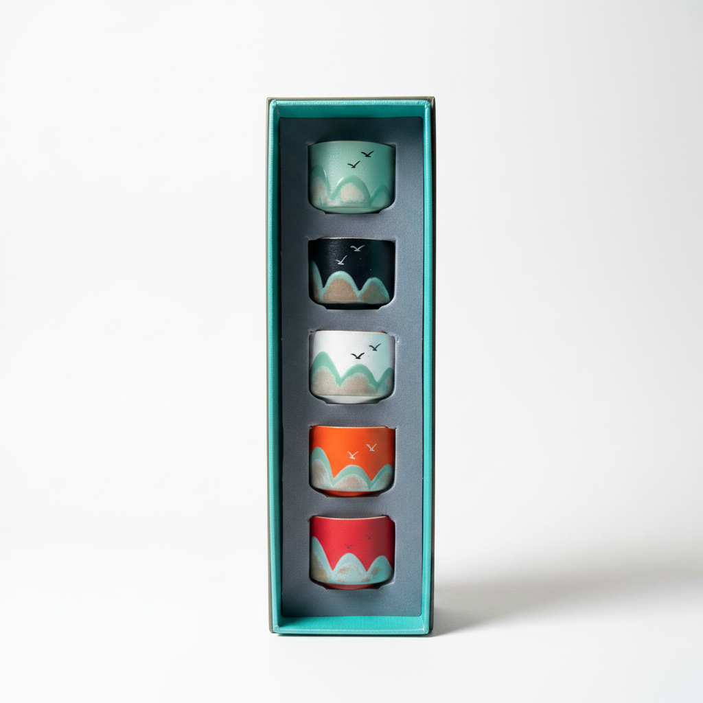 Mountain Birds Ceramic Cup Set