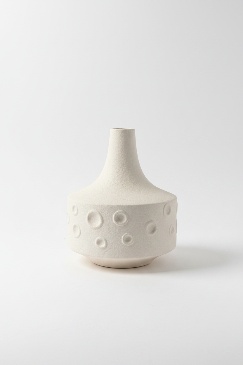 White Ceramic Textured Vase