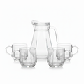 Faceted Glass Jug & Cup Set – 1200ml / 240ml
