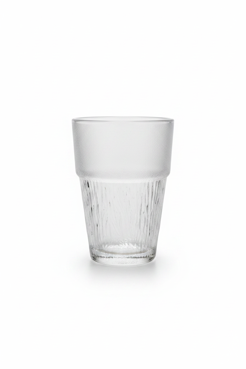 Bark Texture Glass Jug & Cup Set – 1200ml Jug / 190ml Cups