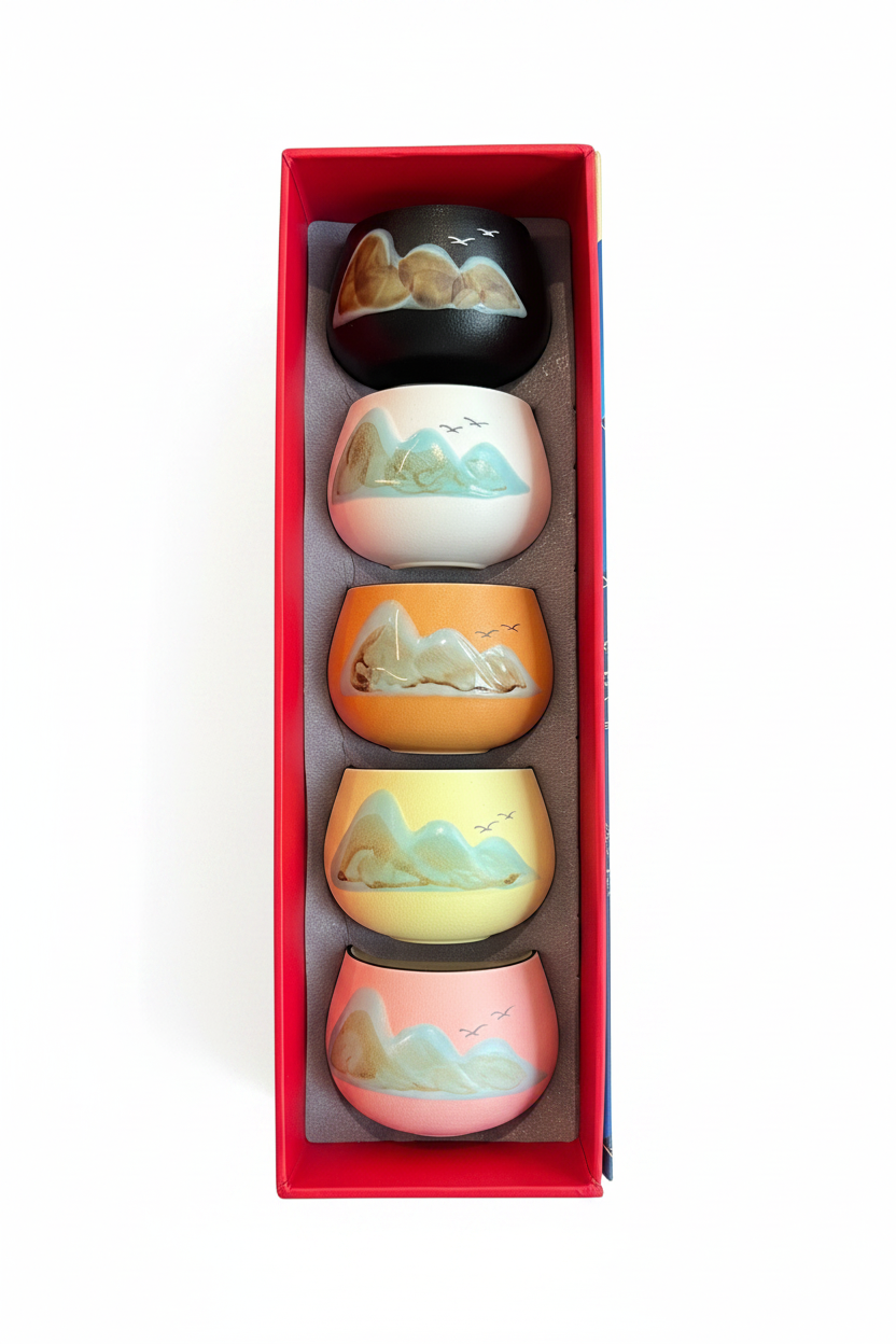 Ceramic Mountain Tea Cup Set – 130ml