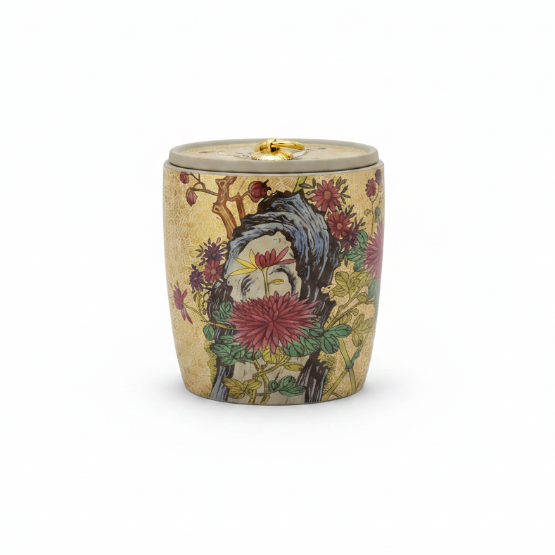 Chinese Botanical Ceramic Tea Caddy – 750ml