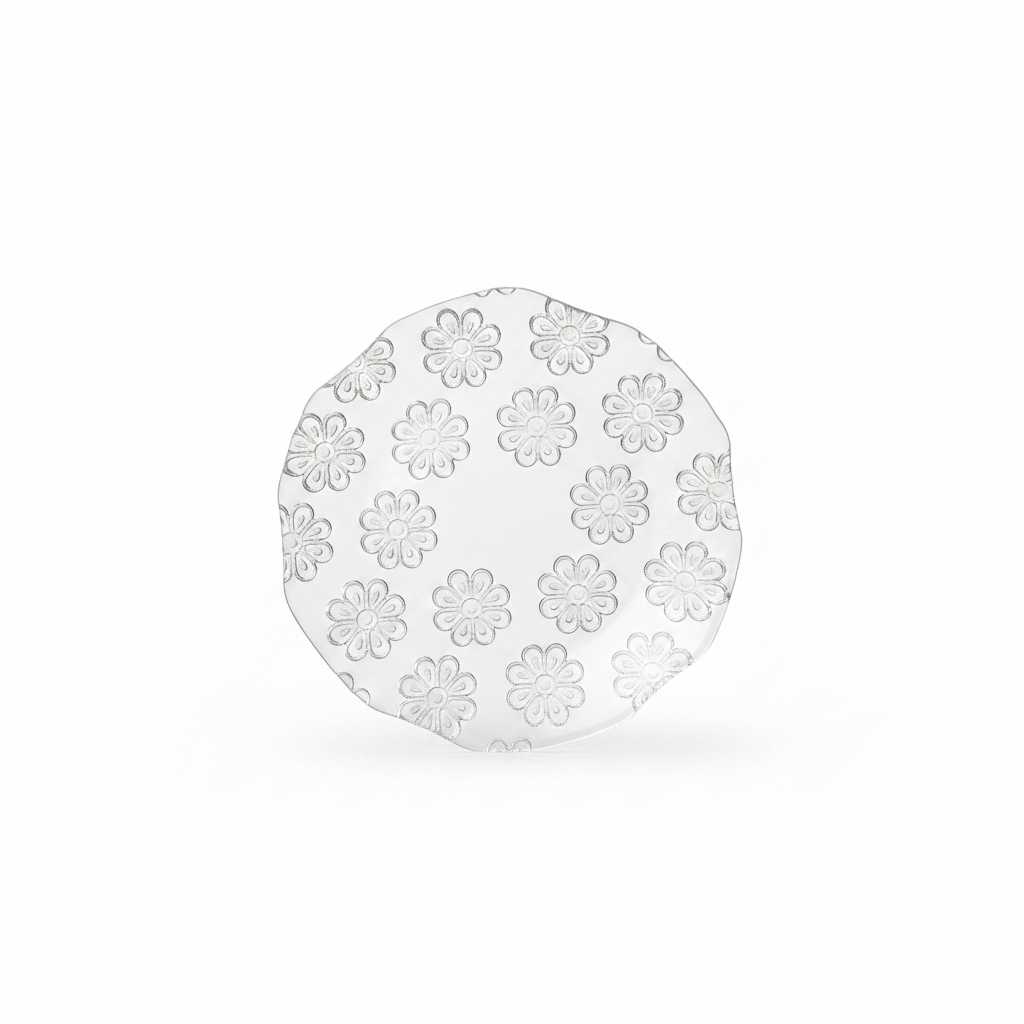Glass Floral Plates – Set of