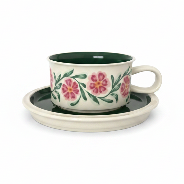 Floral Ceramic Cup & Saucer Set