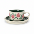 Floral Ceramic Cup & Saucer Set