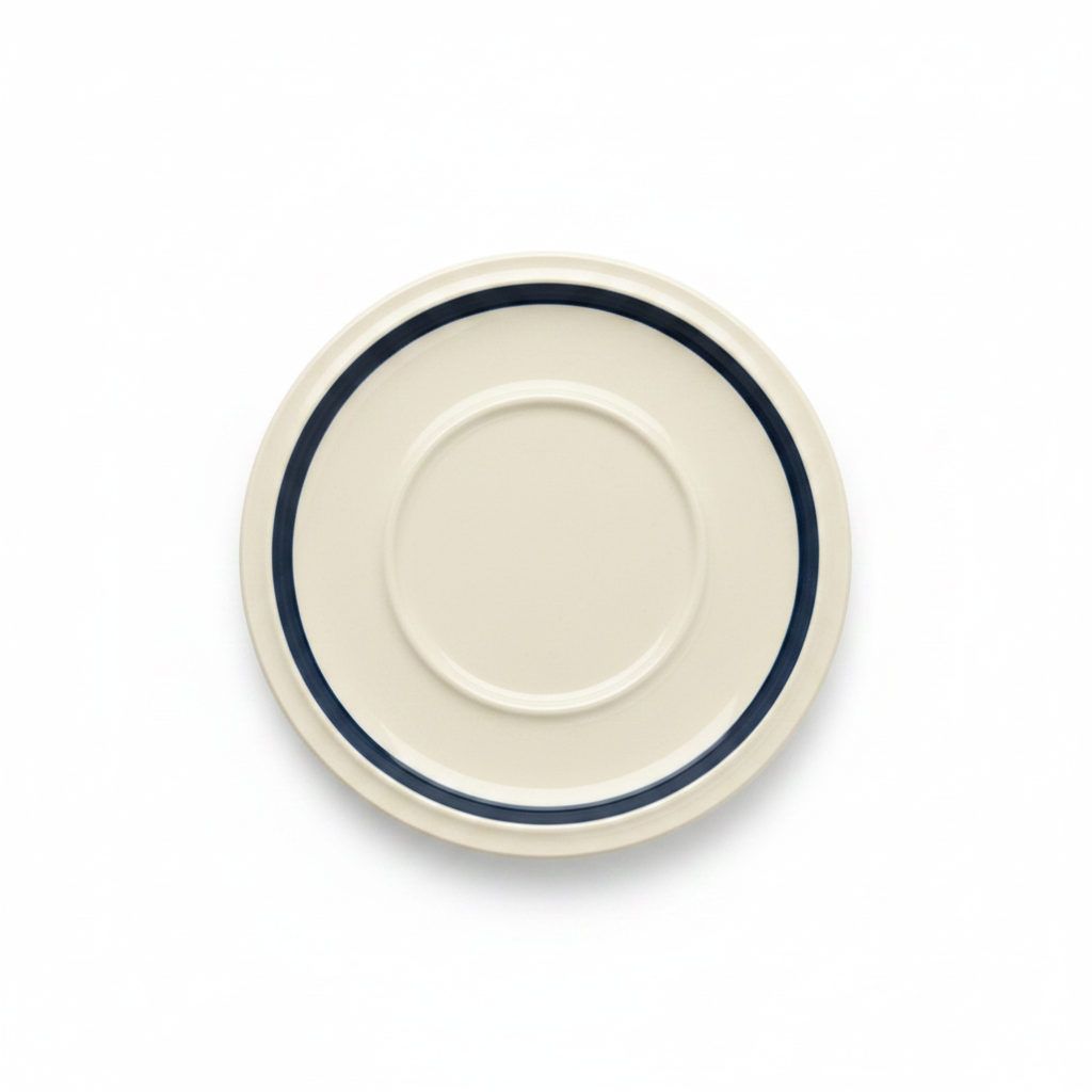 Blue Geometric Ceramic Cup & Saucer Set