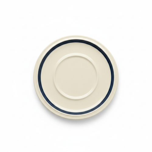 Blue Geometric Ceramic Cup & Saucer Set