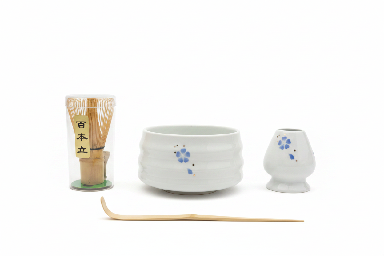 Matcha Tea Set – White Floral