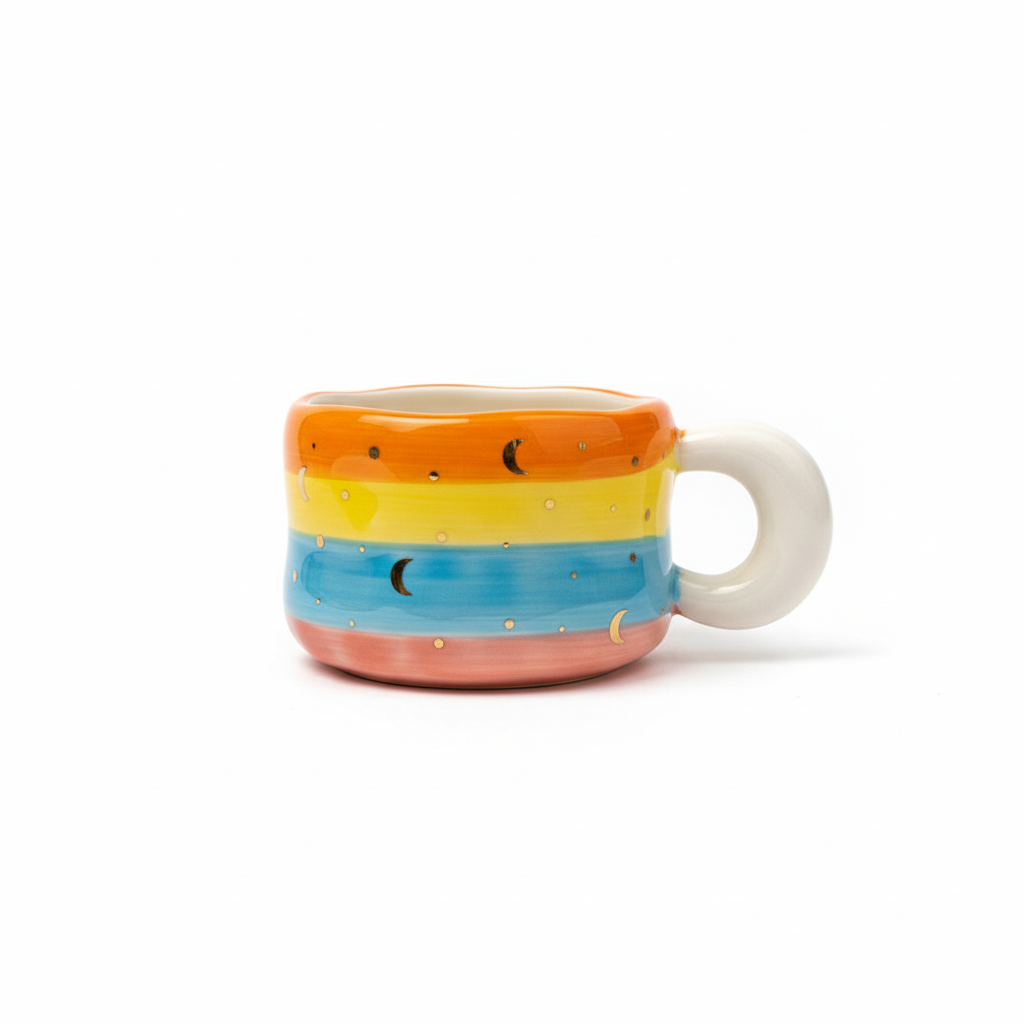 Rainbow Moon Ceramic Mug