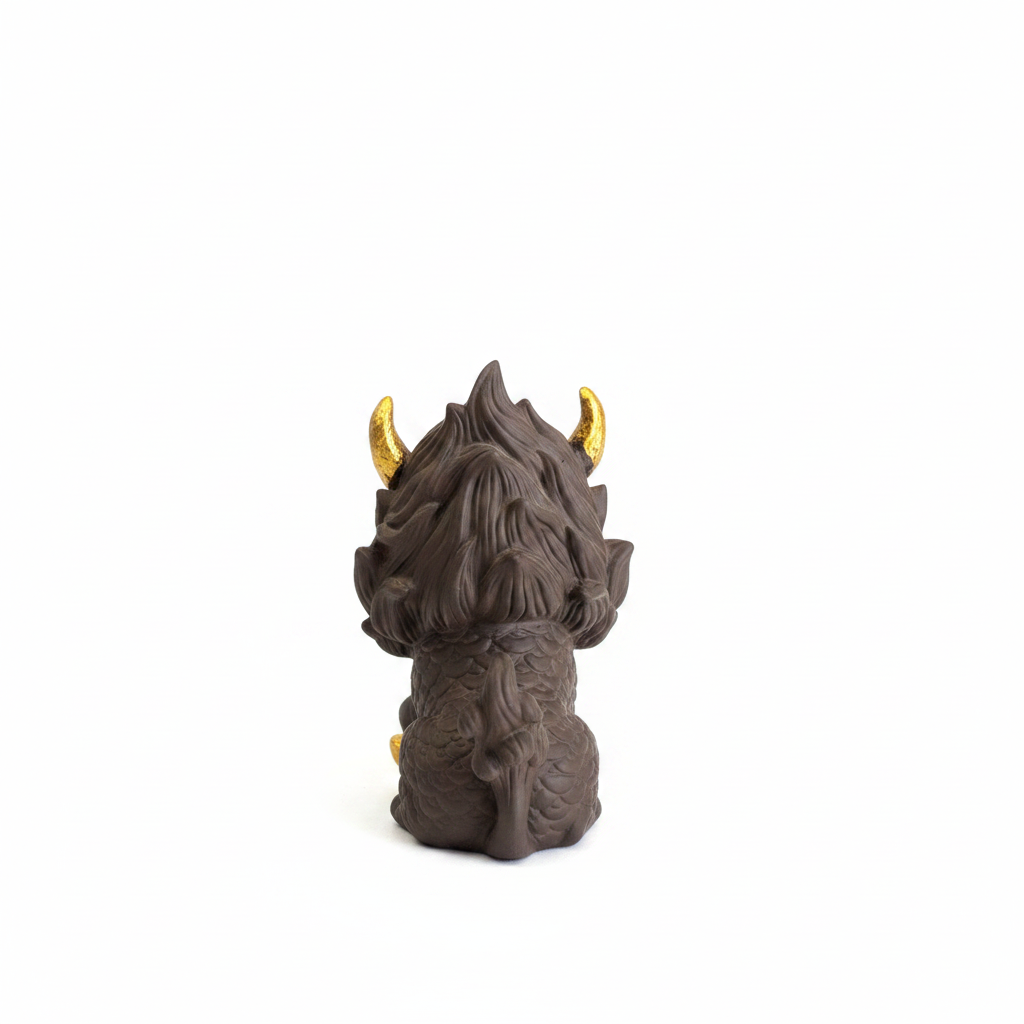 Zisha Clay Tea Pet – Gold Accent Mythical Beast