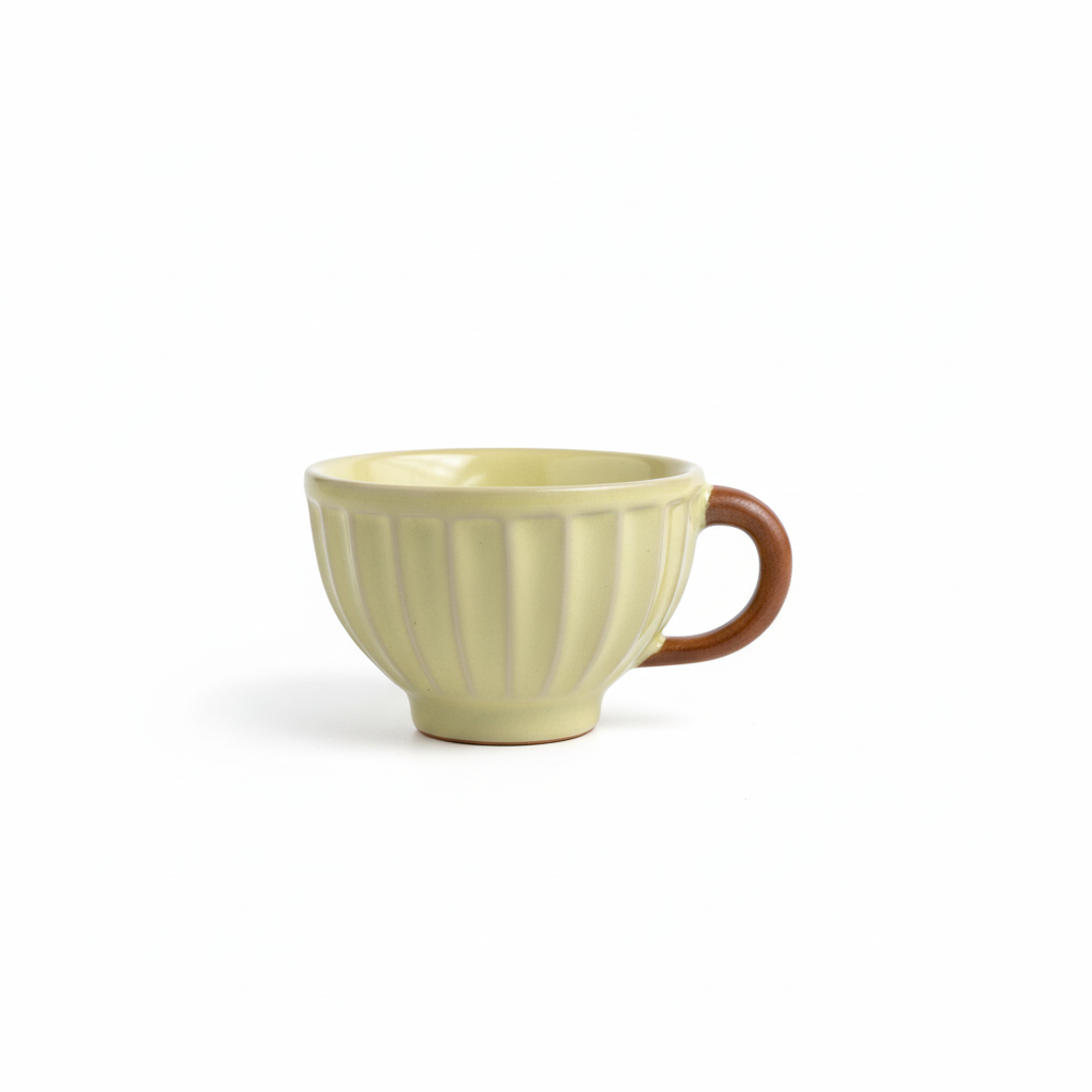 Pastel Ribbed Tea Cup Set of 5
