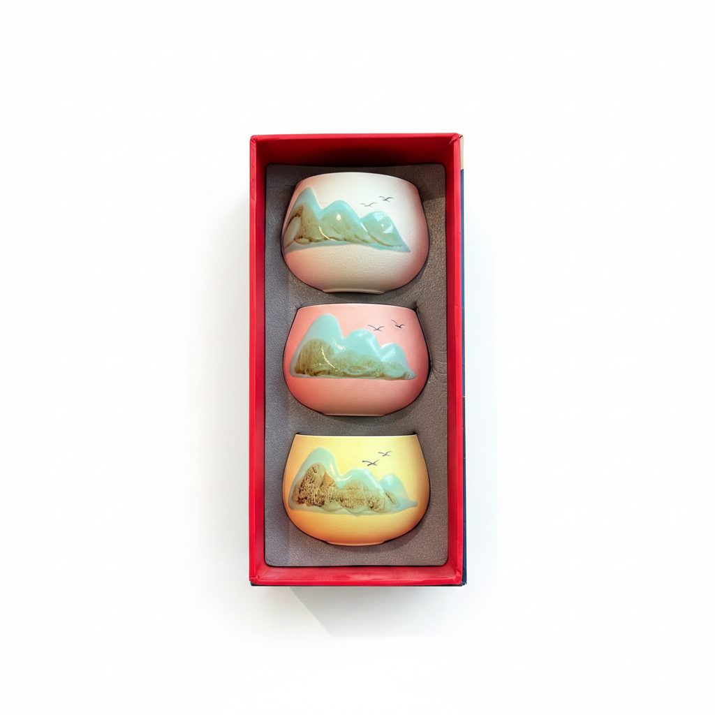 Ceramic Mountain Tea Cup Set – 120ml