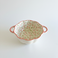 Floral Ceramic Bowl with Handles
