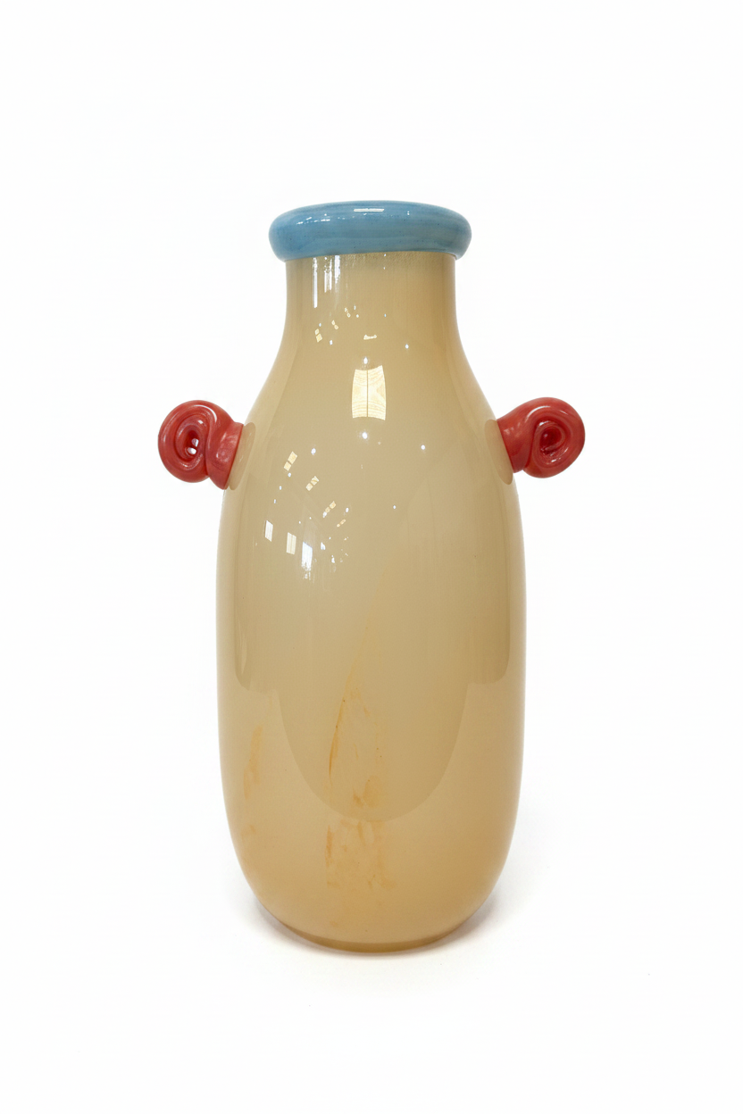 Cream Glass Bottle Vase