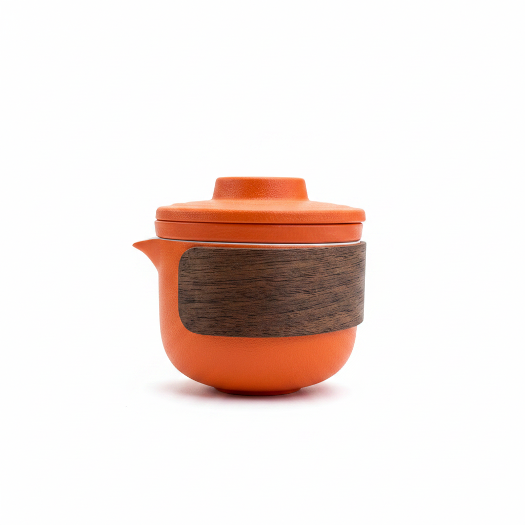 Orange Travel Tea Pot