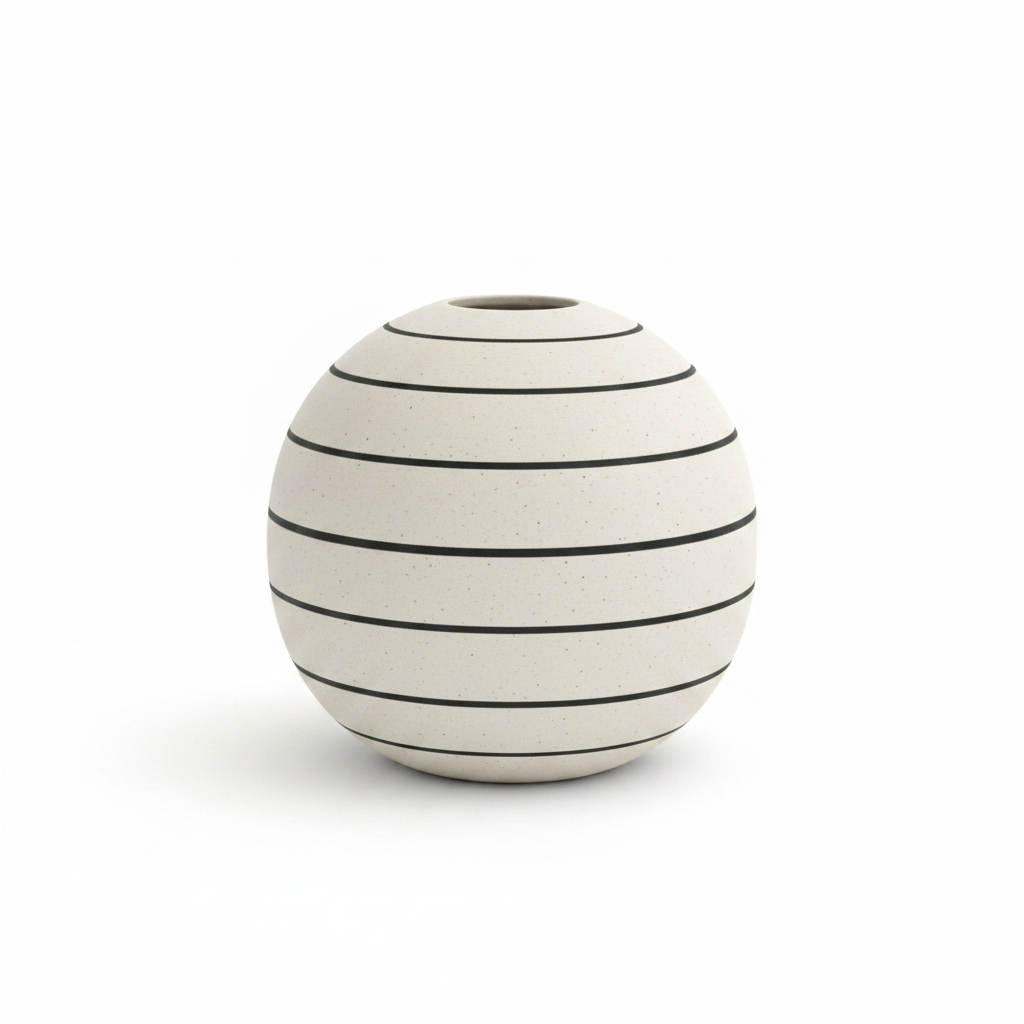 Round striped vase large