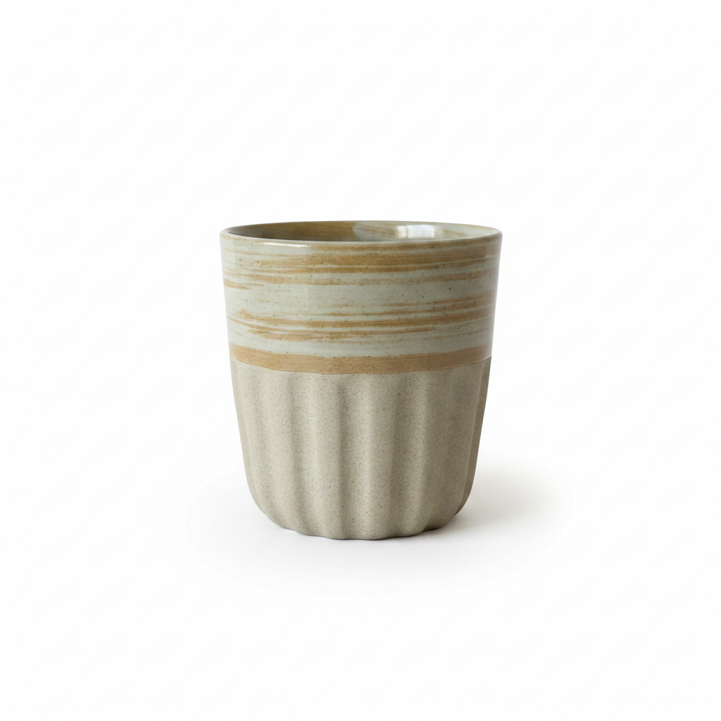 Sandy/Sage Striped Cup – No Hand