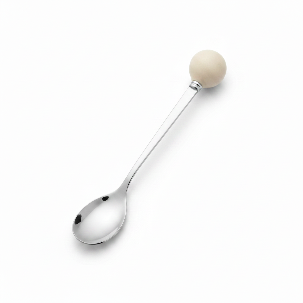 Silver spoon white background