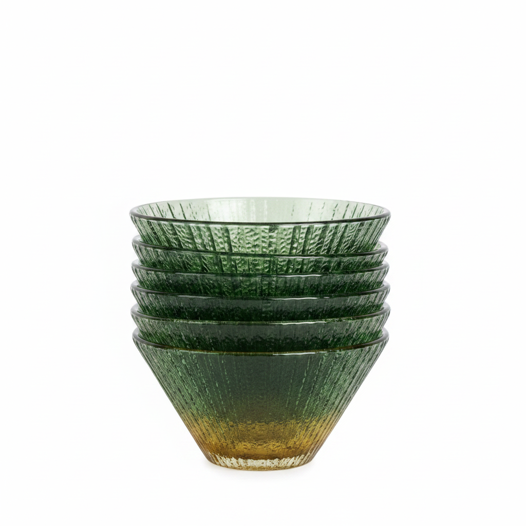 Stacked Glass Bowls – White Background