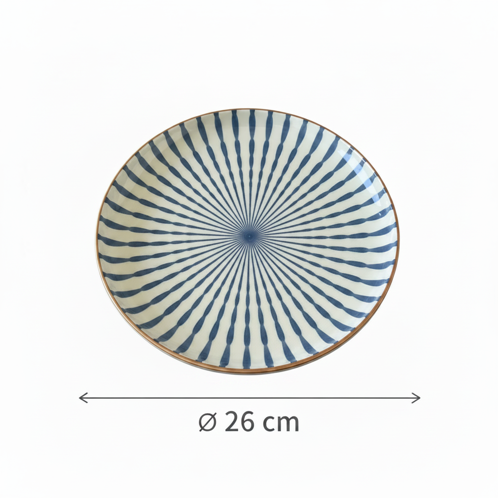 Striped Plate with 26cm Diameter