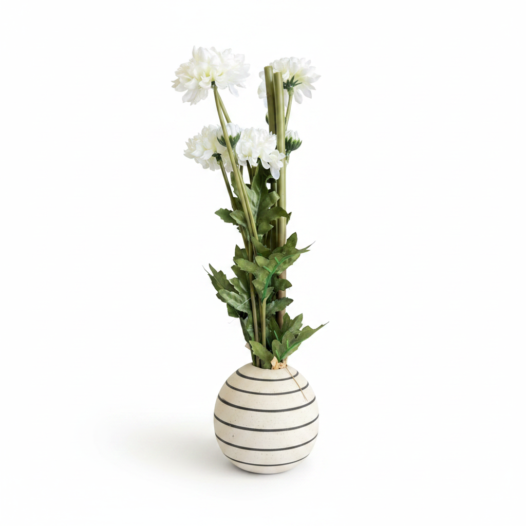 Vase with chrysanthemums