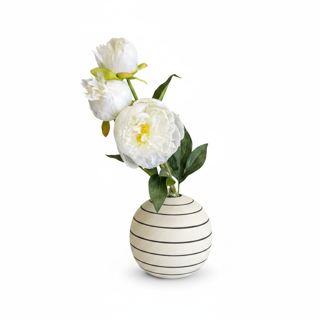 Vase with peonies