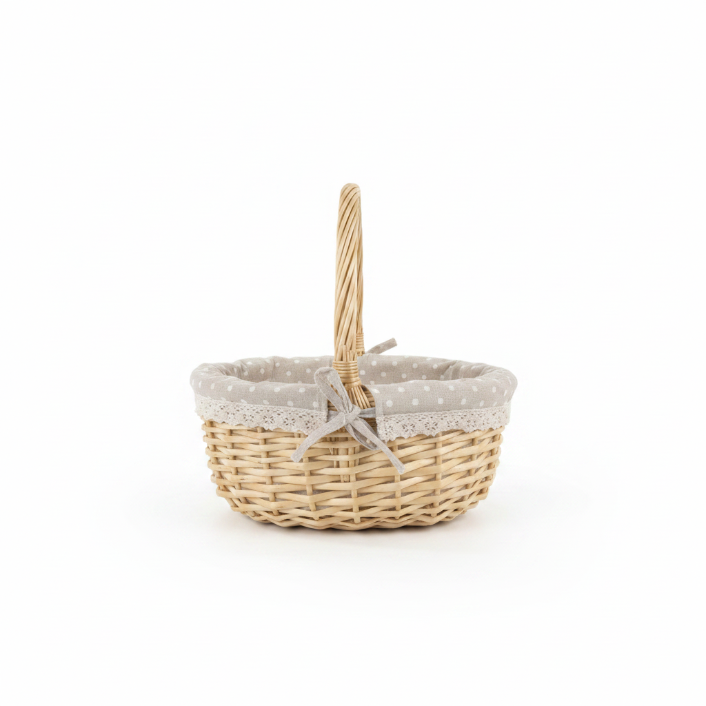 Wicker Basket White Background 1